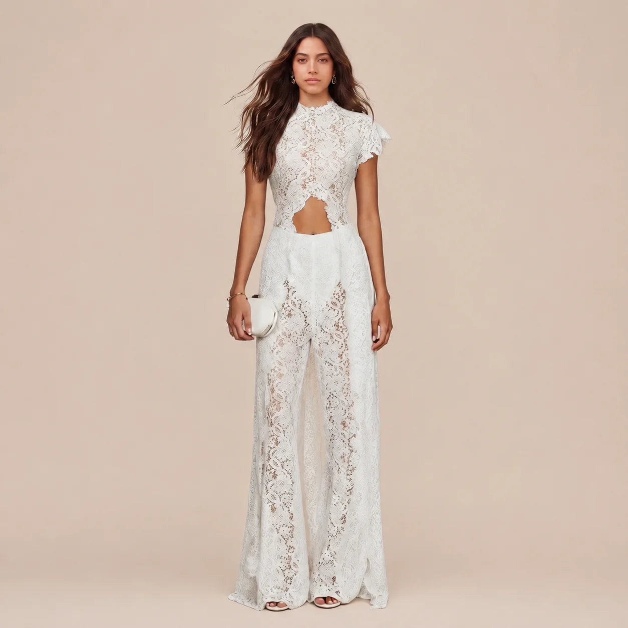 Boho Short-Sleeve Shirt & Wide-Leg Pants