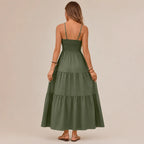 Pleated Solid Color Slim Dress