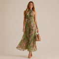 Sleeveless Mesh Printed Dress