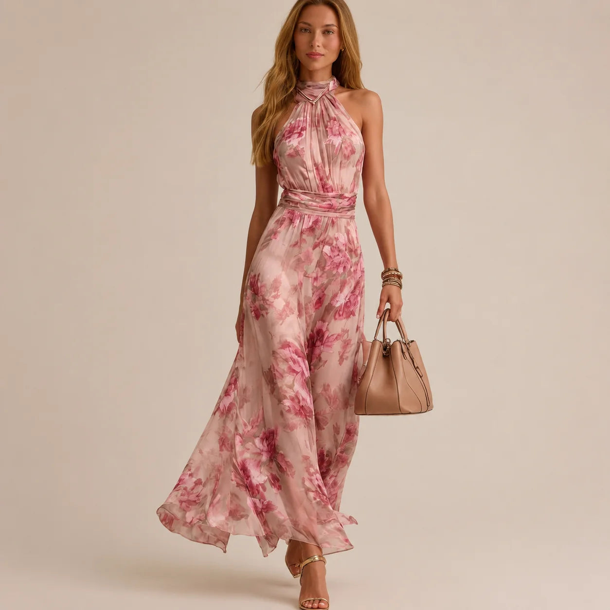 Sleeveless Mesh Printed Dress