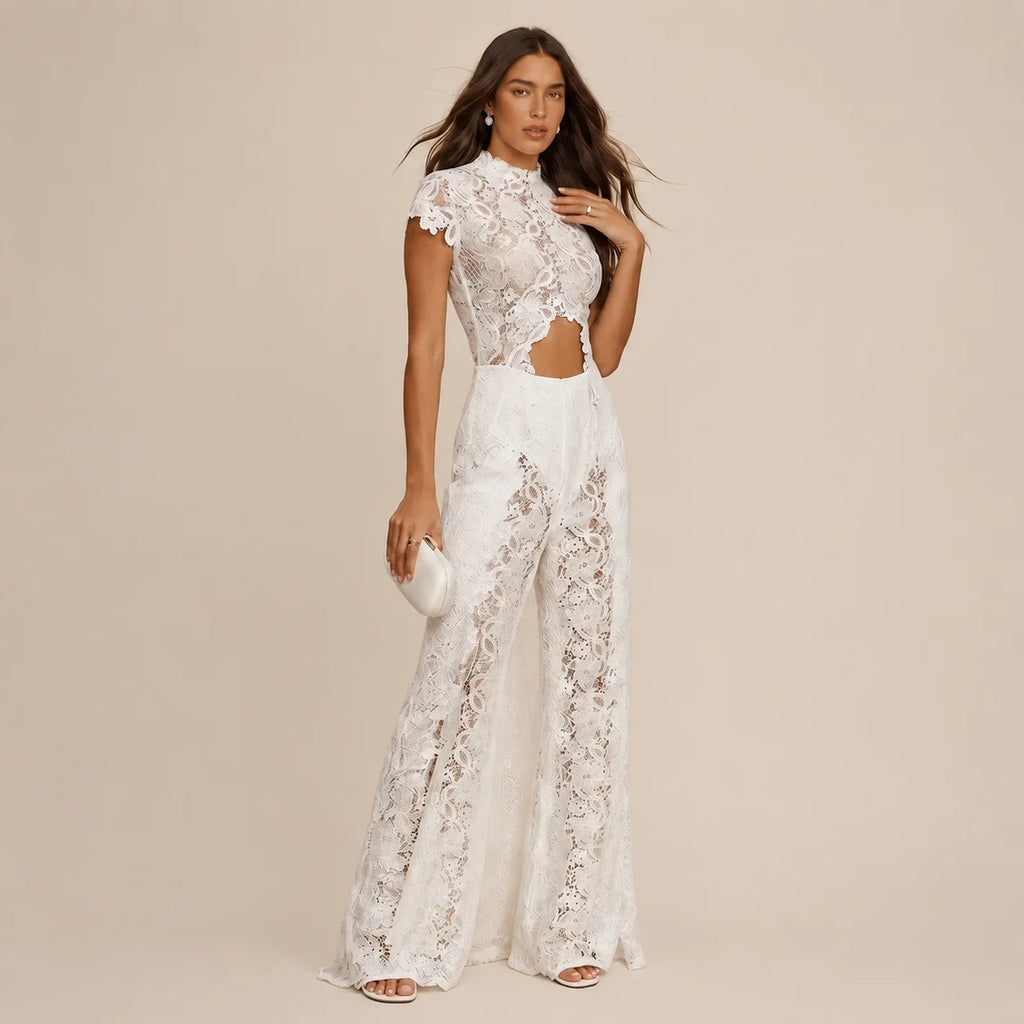 Boho Short-Sleeve Shirt & Wide-Leg Pants