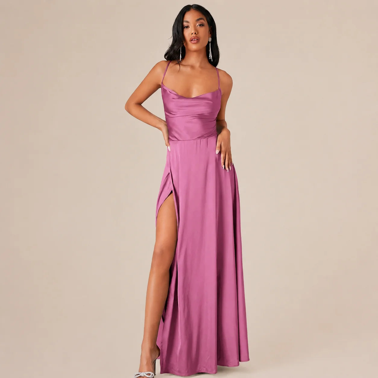 Party Casual Halter Waist-Cinching Long Dress