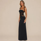 Lace Cutout Sleeveless Fitted Slip Dress
