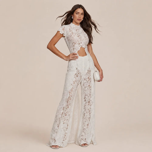Boho Short-Sleeve Shirt & Wide-Leg Pants