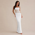 Lace Cutout Sleeveless Fitted Slip Dress
