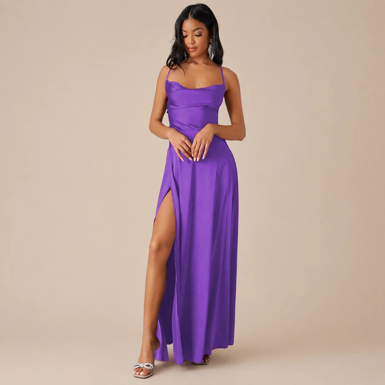 Party Casual Halter Waist-Cinching Long Dress