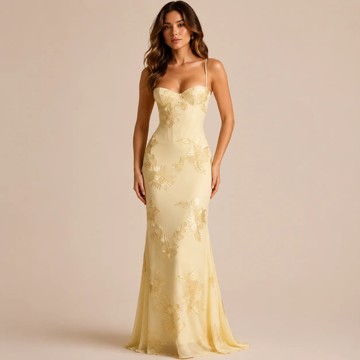 2026 Women's Floral Lace Mermaid Maxi Dress