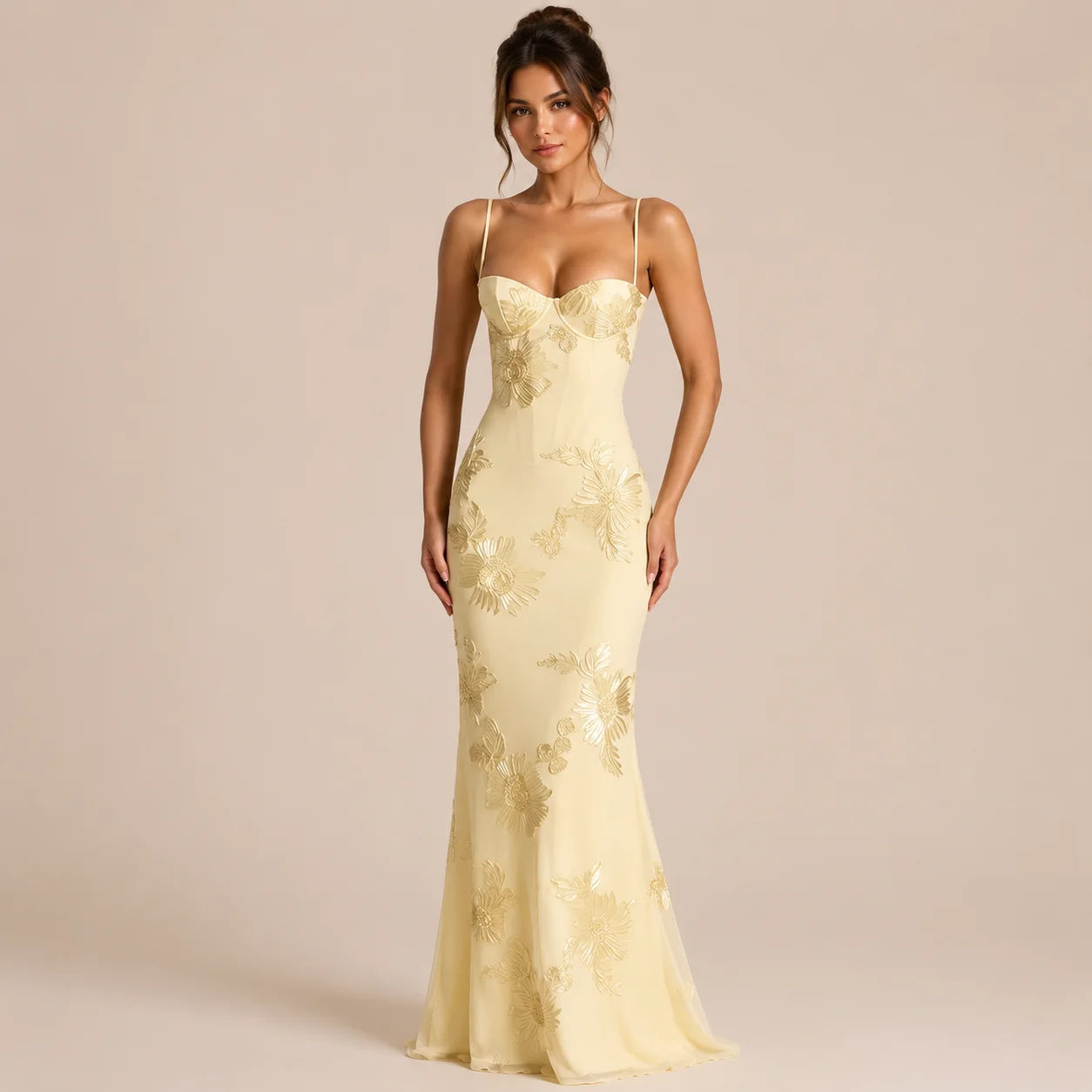 2026 Women's Floral Lace Mermaid Maxi Dress
