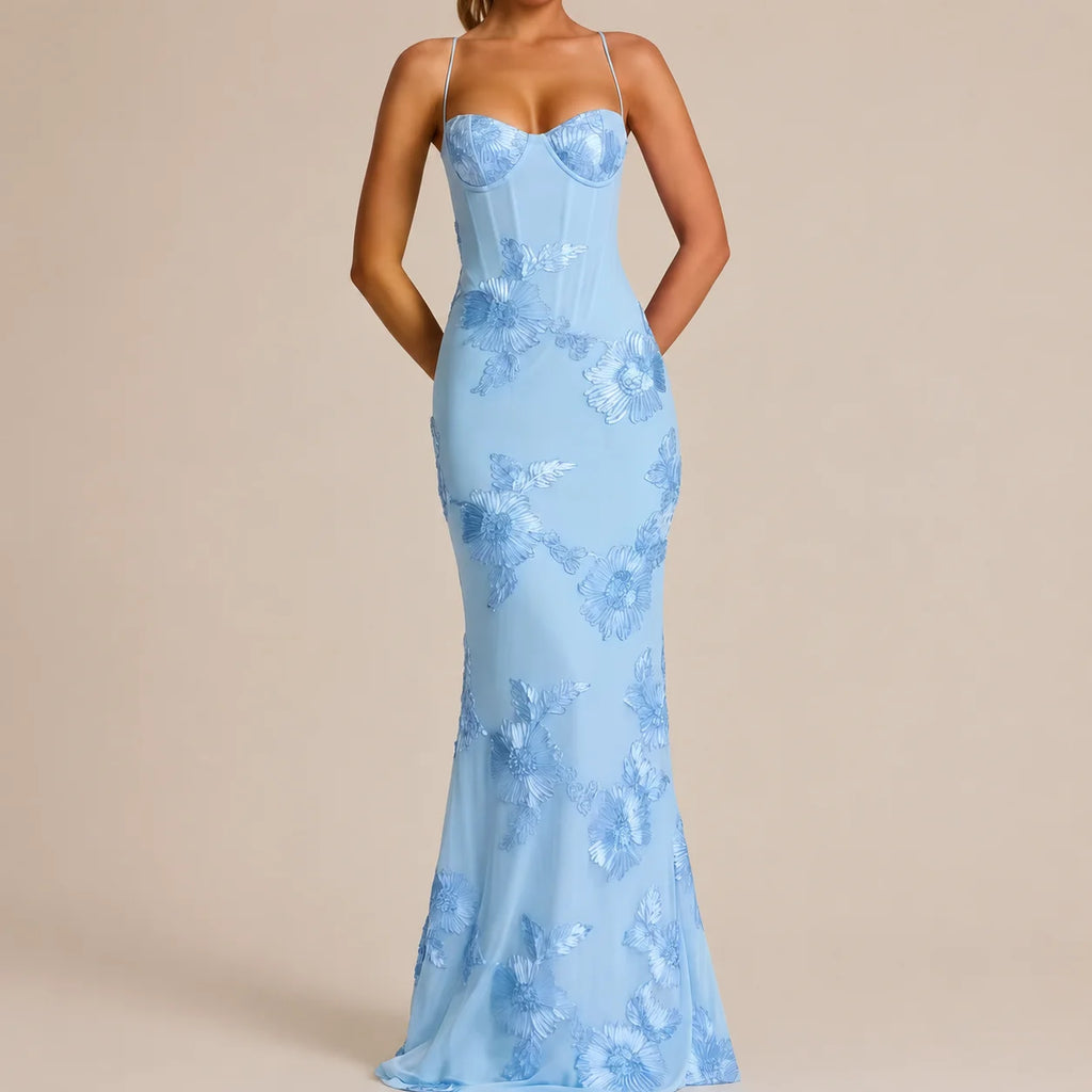 2026 Women's Floral Lace Mermaid Maxi Dress