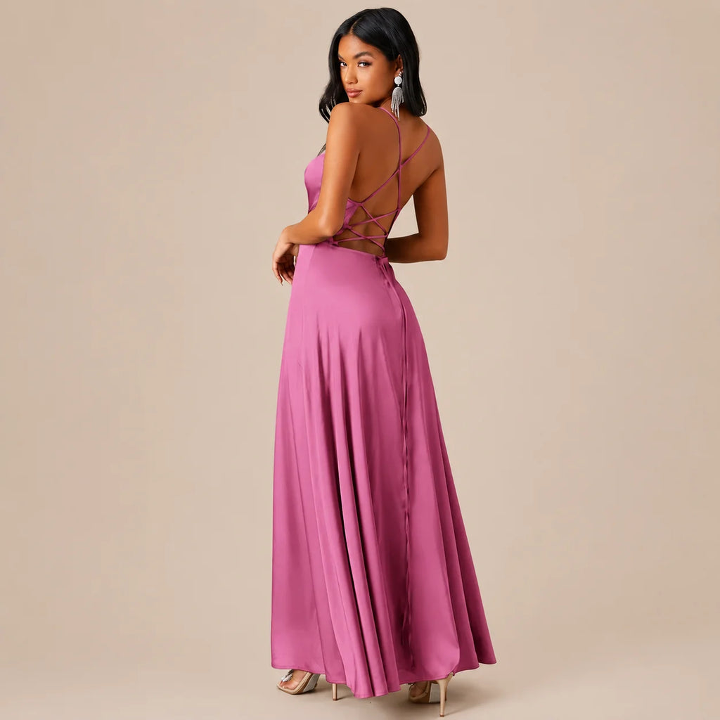 Party Casual Halter Waist-Cinching Long Dress