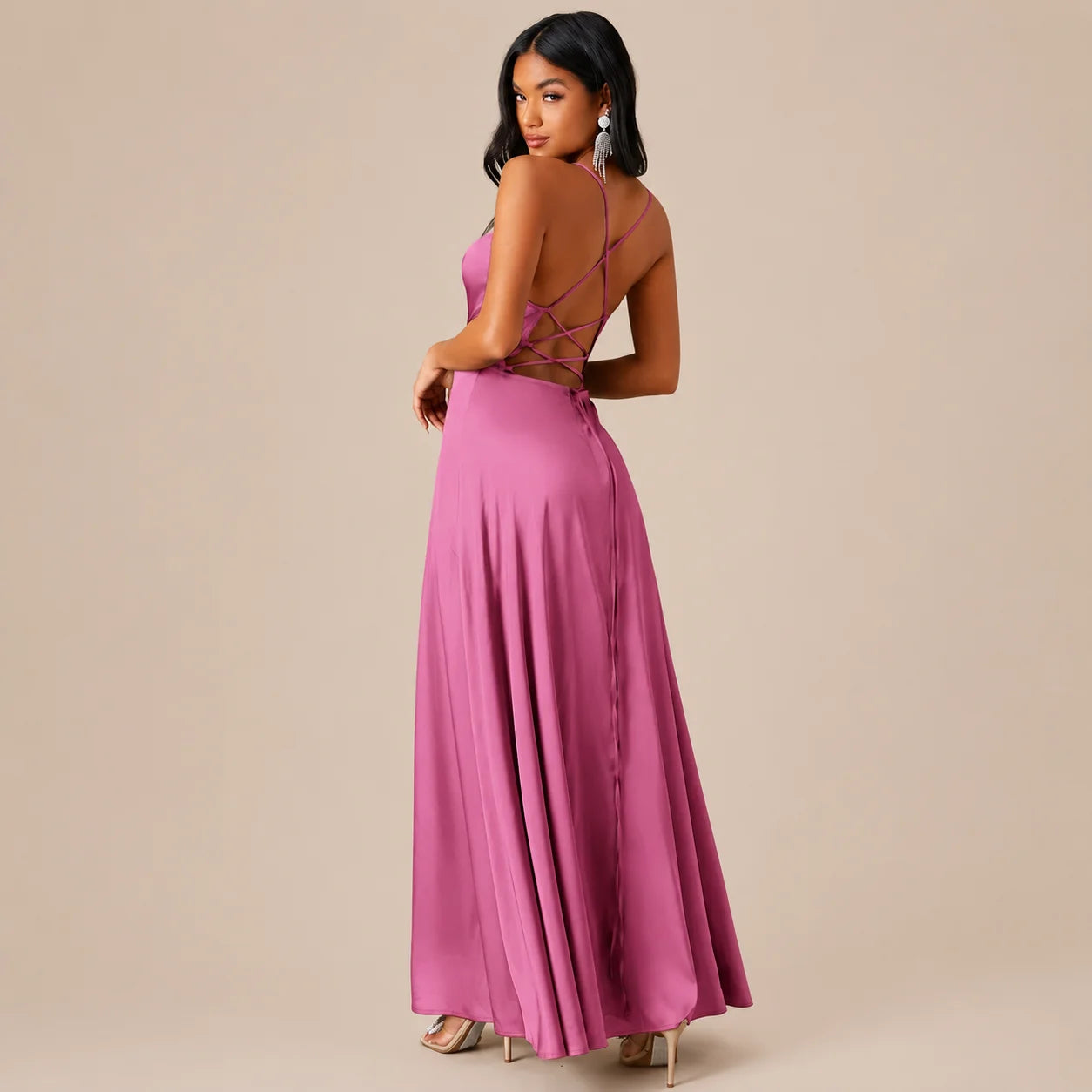 Party Casual Halter Waist-Cinching Long Dress