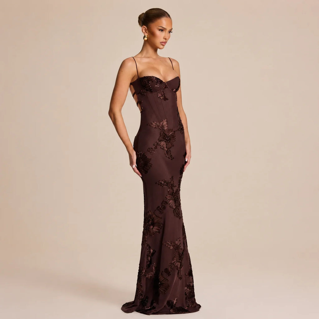 2026 Women's Floral Lace Mermaid Maxi Dress