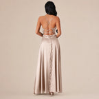 Party Casual Halter Waist-Cinching Long Dress