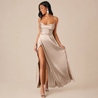 Party Casual Halter Waist-Cinching Long Dress