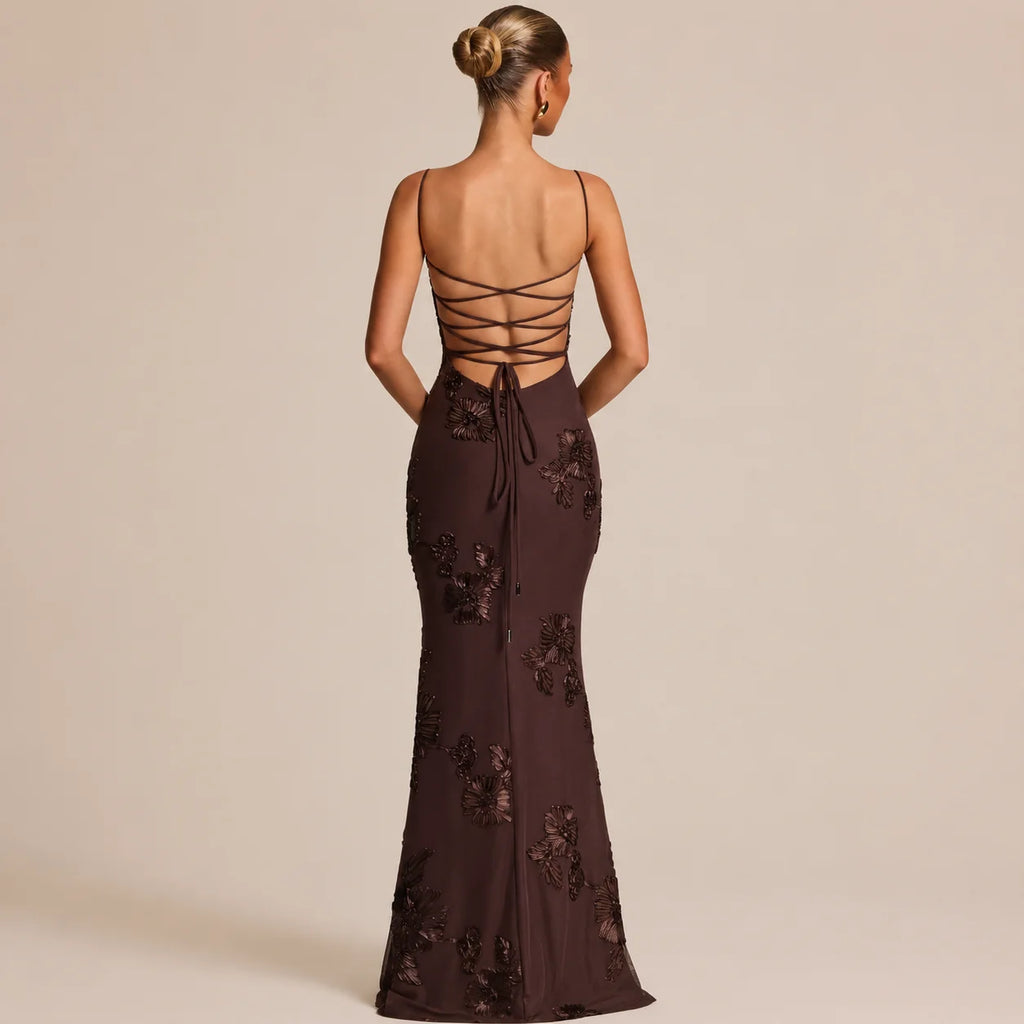 2026 Women's Floral Lace Mermaid Maxi Dress