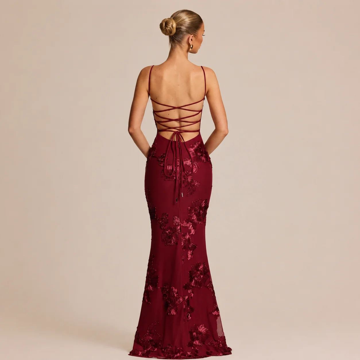 2026 Women's Floral Lace Mermaid Maxi Dress
