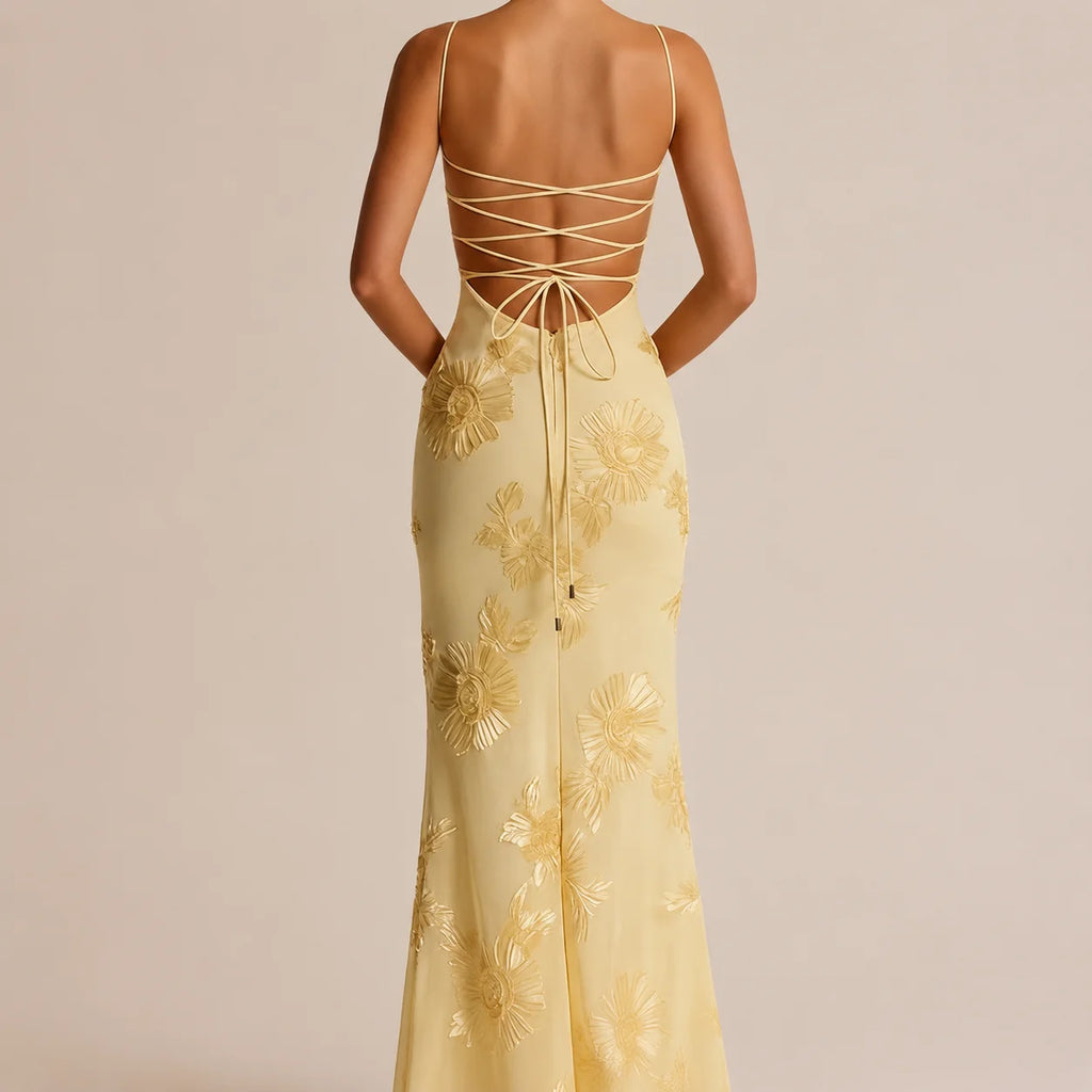 2026 Women's Floral Lace Mermaid Maxi Dress