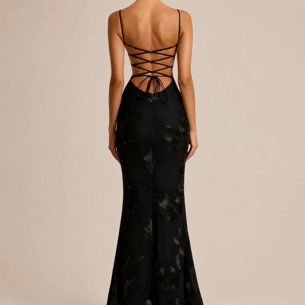 2026 Women's Floral Lace Mermaid Maxi Dress