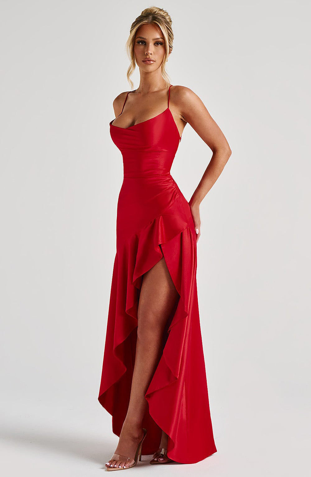 Sexy Strappy Ruffled Asymmetrical Dress