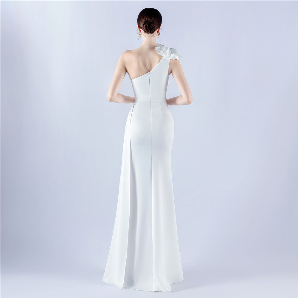 The Rose Gown — One-Shoulder Beaded Evening Dress