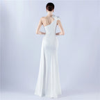 The Rose Gown — One-Shoulder Beaded Evening Dress