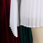 Mock Neck Pleated Chiffon Cape Shift Dress | Oyese