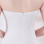 Strapless Bow Detail Satin Mermaid Evening Gown | Oyese