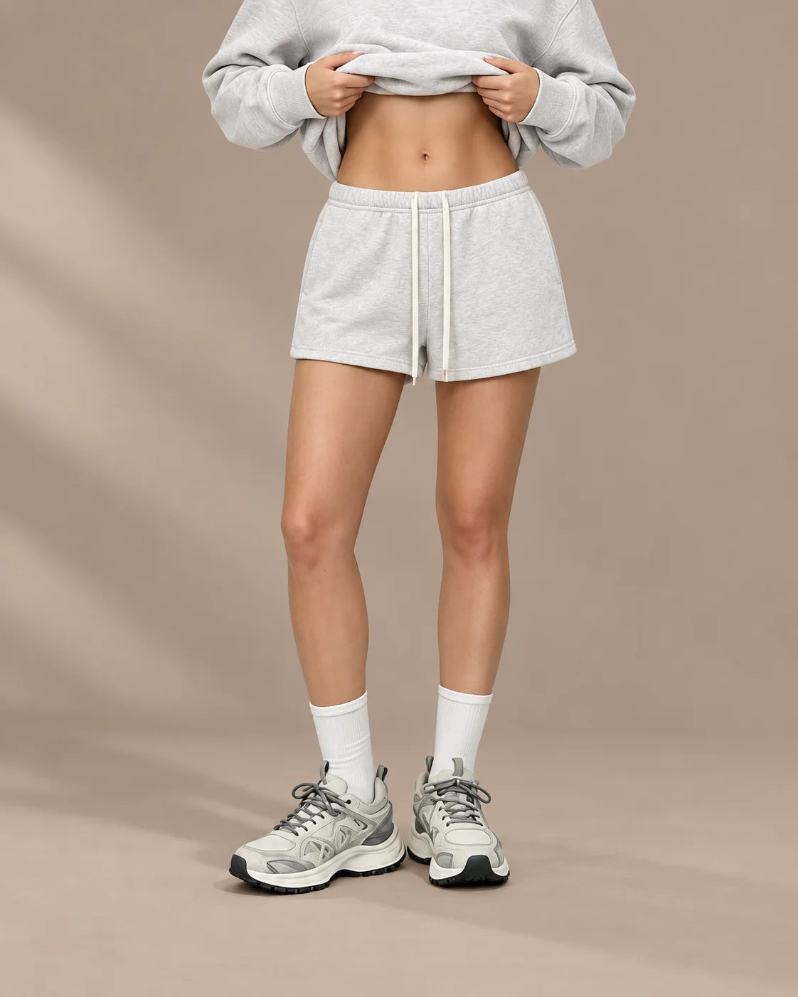 Oversized Mock Neck Fleece-Lined Pullover Sweatshirt | Oyese