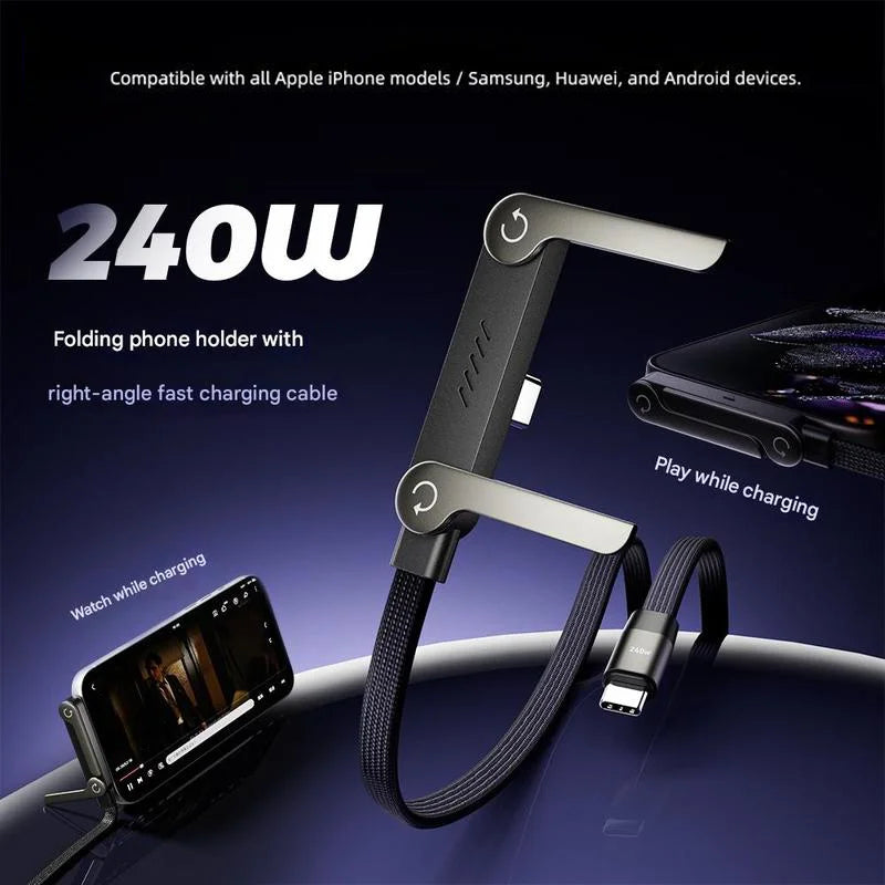 2-in-1 Invisible Phone Stand & 240W Charger Cable
