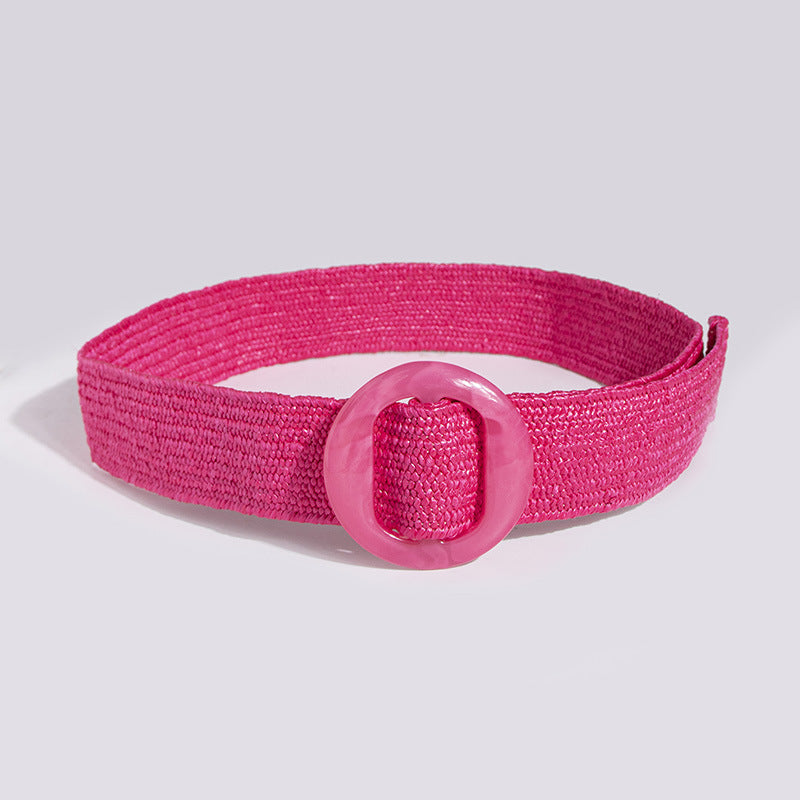 Women's Resin Buckle Woven Belt
