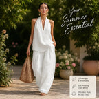 Women's 2-Piece Bamboo Linen Halter Set