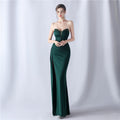 Strapless Beaded Mermaid Evening Gown