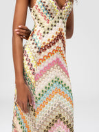 Women's Hand-Crochet Chevron Maxi Dress