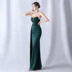 Strapless Beaded Mermaid Evening Gown