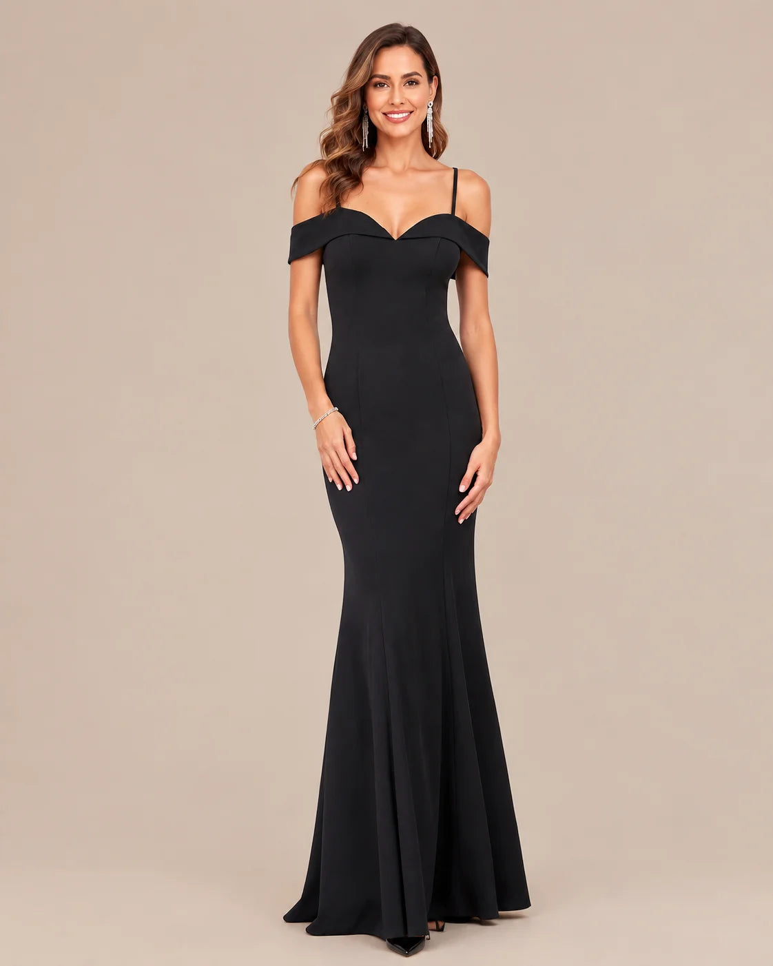 Sweetheart Off-Shoulder Fitted Mermaid Evening Gown | Oyese
