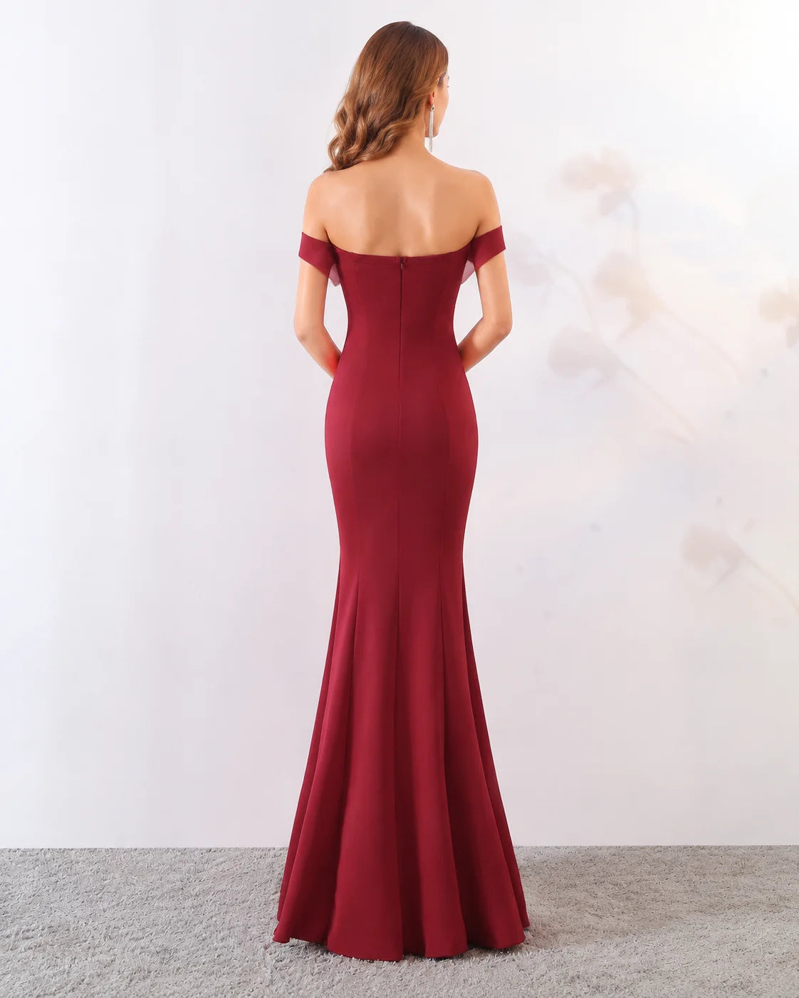 Strapless Bow Detail Satin Mermaid Evening Gown | Oyese