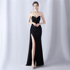 Strapless Beaded Mermaid Evening Gown