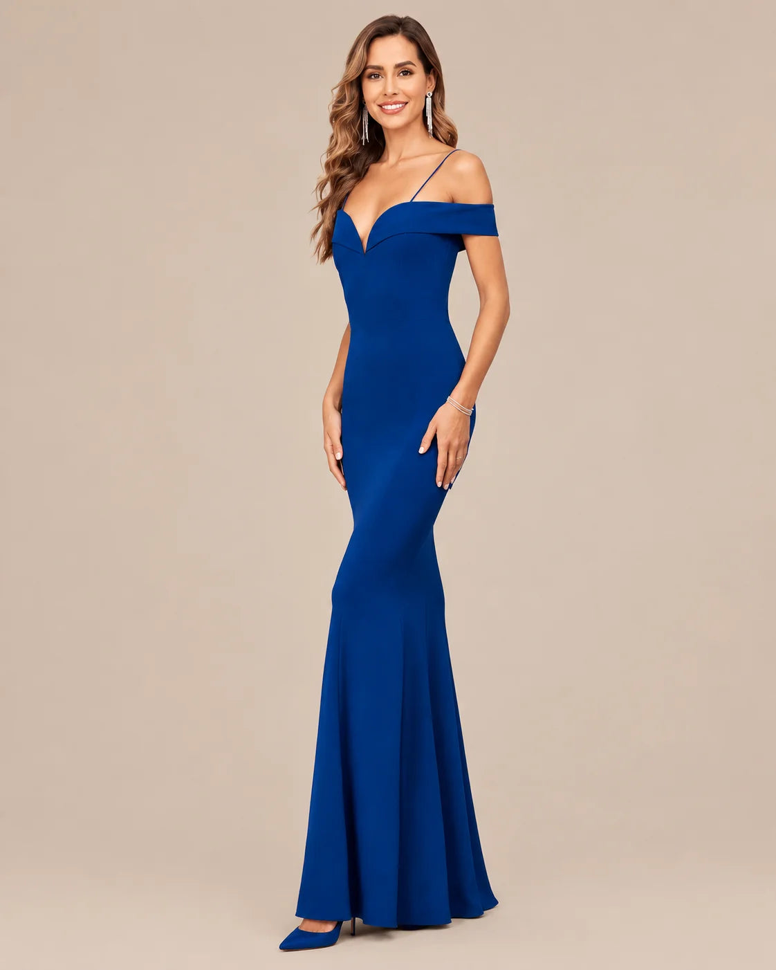 Sweetheart Off-Shoulder Fitted Mermaid Evening Gown | Oyese