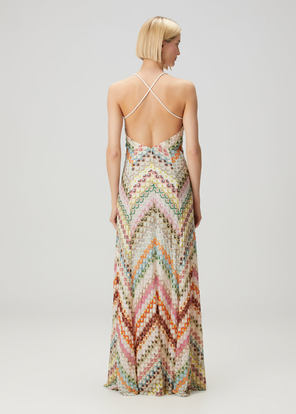 Women's Hand-Crochet Chevron Maxi Dress