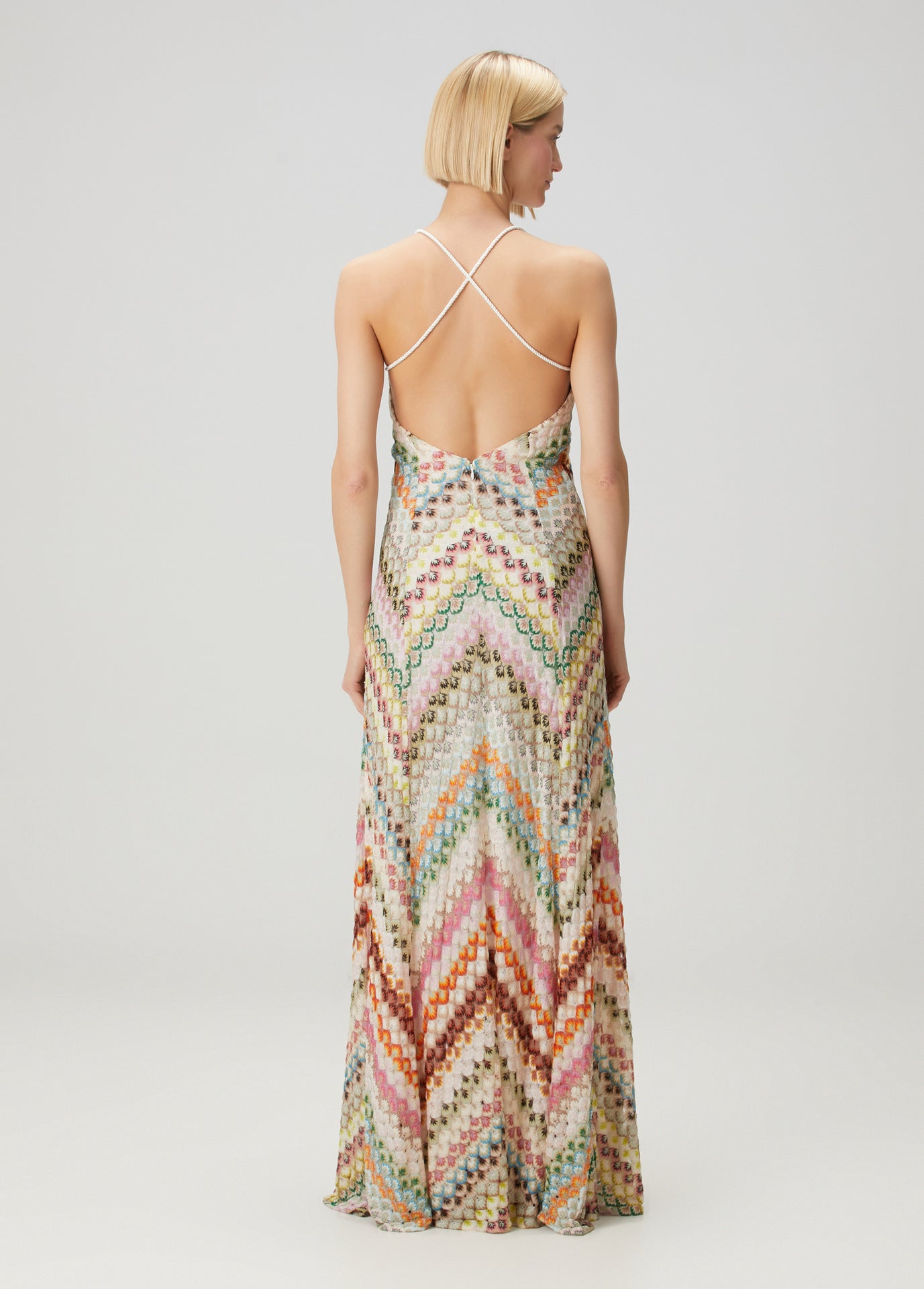 Women's Hand-Crochet Chevron Maxi Dress