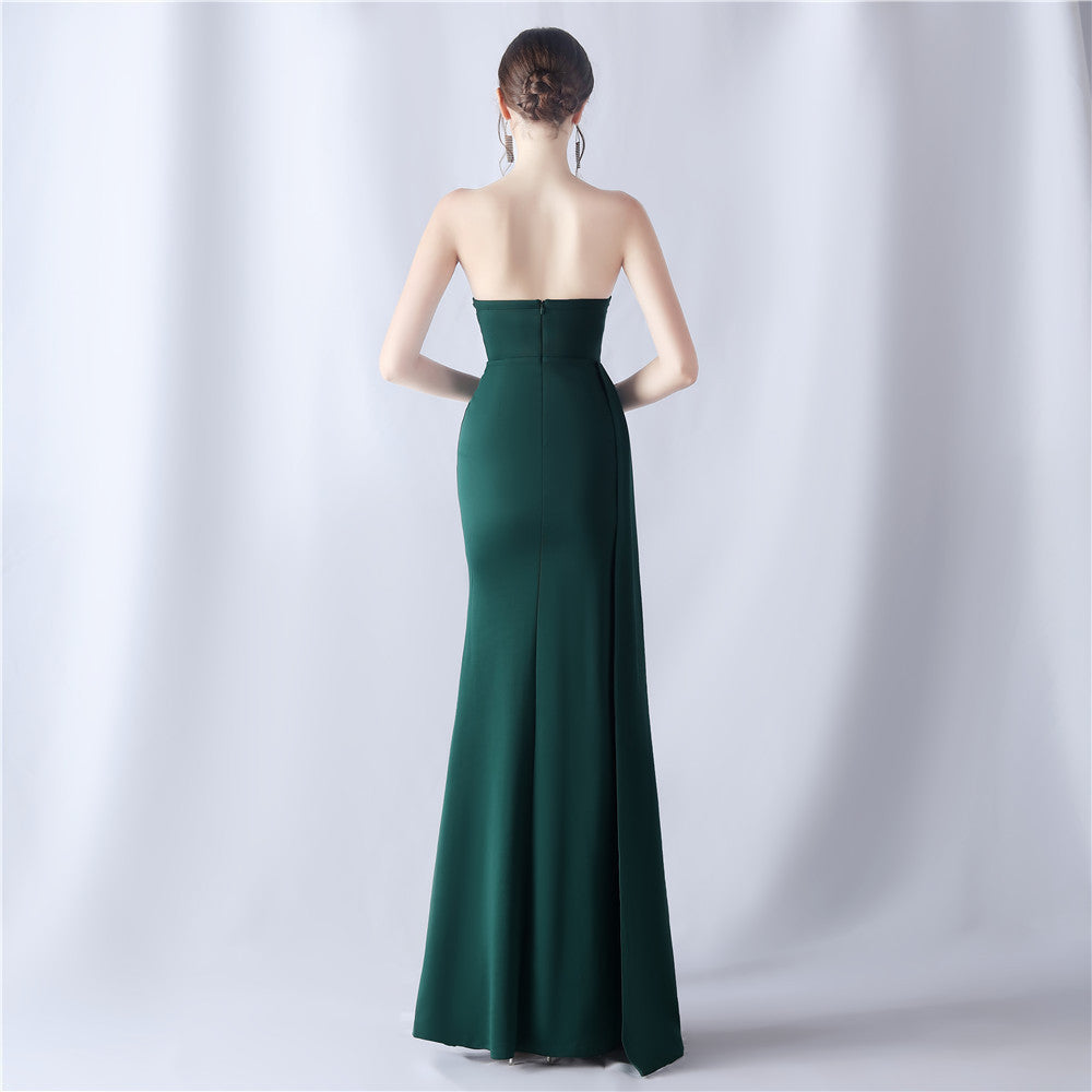 Strapless Beaded Mermaid Evening Gown