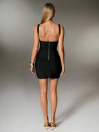 Plunge V-Neck Bandage Bodycon Mini Dress | Oyese