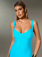 Plunge V-Neck Bandage Bodycon Mini Dress | Oyese