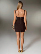 Plunge V-Neck Bandage Bodycon Mini Dress | Oyese