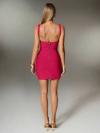 Plunge V-Neck Bandage Bodycon Mini Dress | Oyese