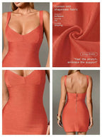 Plunge V-Neck Bandage Bodycon Mini Dress | Oyese