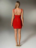 Plunge V-Neck Bandage Bodycon Mini Dress | Oyese