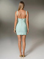 Plunge V-Neck Bandage Bodycon Mini Dress | Oyese