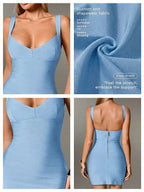 Plunge V-Neck Bandage Bodycon Mini Dress | Oyese