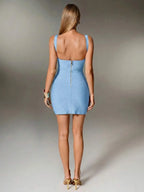 Plunge V-Neck Bandage Bodycon Mini Dress | Oyese